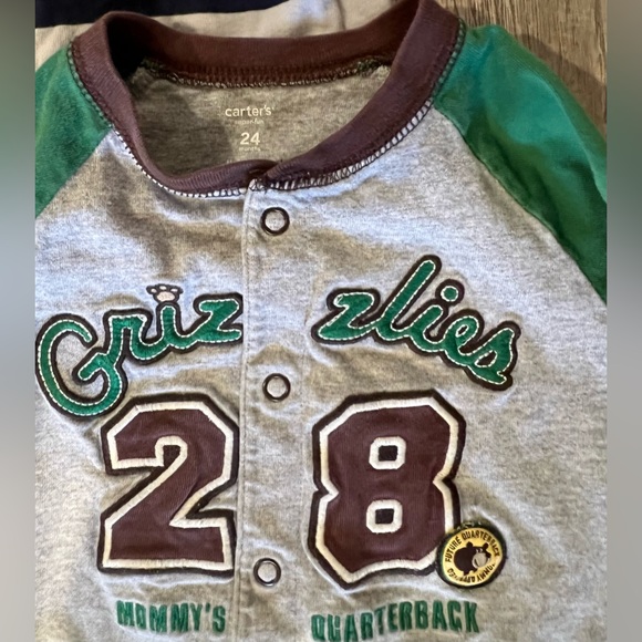 Three pantsuits one piece Carters long sleeve  size 24 months - Picture 7 of 9